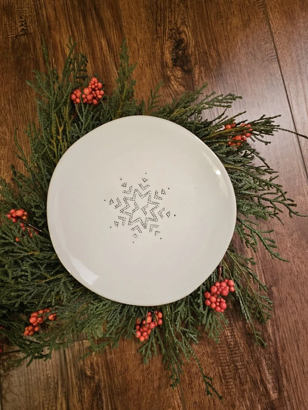 Hearth & Hand Off White Holiday Ceramic Plates - Set of 4